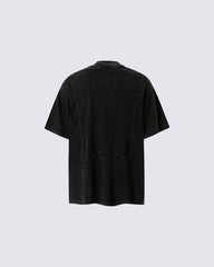 Distressed Irregular Curve Patchwork New Tee