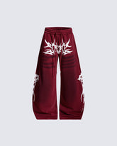 Street Flame Print Wide-Leg Sweatpants