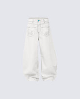 Vintage Washed Wide-Leg Denim Pants