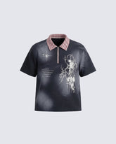 Dark Retro Star Graphic New Polo Shirt
