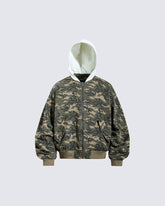 American Fake Two-Piece Patchwork Hooded Jacket