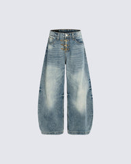 American Vintage Washed Hook Curved Jeans