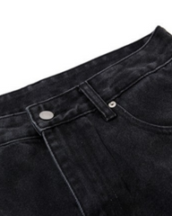 Street-Style Hand-Painted Graffiti Color-Blocked Jeans