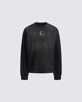 Distressed Crewneck Long Sleeve T-Shirt