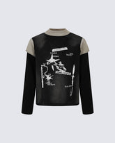 Layered Faux Three-Piece Sports T-Shirt