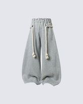 New Casual Relaxed Curved Wide-Leg Pants