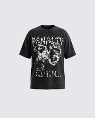 American Washed Distressed Graphic Oversized T-Shirt