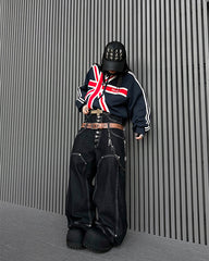 High Street Double Waistband Patchwork Pants