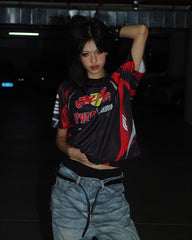 Graphic Mesh Sports Jersey Tee New