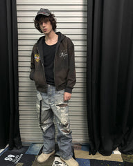 Vintage Grunge Ripped Patchwork Baggy Denim Jeans