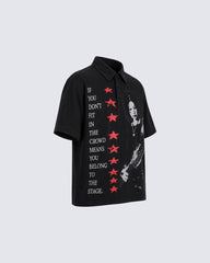 American Urban Rebel Graphic Polo Tee New
