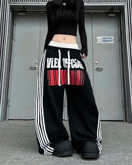 Double Waist Washed Side Stripe Sweatpants