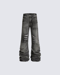 High Street Flared Extra-Long Stacked Jeans