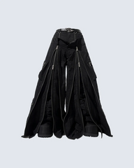 Futuristic Zipper Cargo Pants