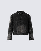 Vintage Washed Stand Collar Jacket