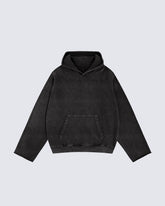 Washed Split-Panel Frayed Hoodie