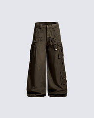 New Solid Color Multi-Pocket Cargo Pants