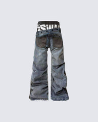 New Vintage American Patchwork Denim Pants