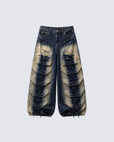 Distressed Layered Cargo Pants With Lacing
