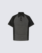 High-Street Striped Panel Polo Shirt