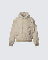 Patchwork Thick Hooded Cotton Jacket