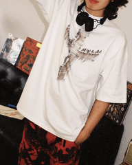 Distressed Cross Graphic Long Sleeve T-Shirt