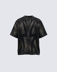 Retro Slob Style Structured Distressed T-Shirt