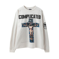 Saint Michael Complicated Cross Print Sweatshirt