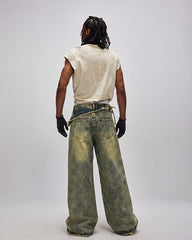 Vintage Deconstructed Patchwork Denim Pants