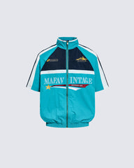 American Retro Embroidered Color-Blocked Deconstructed Flight Jacket