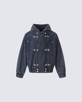 New Arrival Hooded Buckle Denim Jacket
