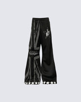 Light Asian Street Vintage Star Wide Leg Pants