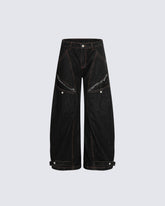 Contrast Stitch Distressed Denim Pants