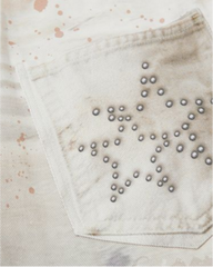 Vintage Studded Embroidered Wide-Leg Jeans