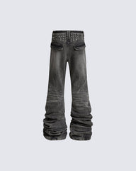 High Street Flared Extra-Long Stacked Jeans