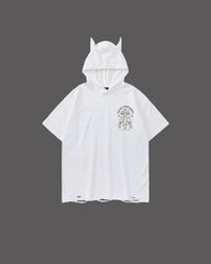 American Vintage Printed Hooded T-shirt