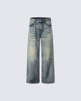 Vintage Washed Straight-Leg Jeans