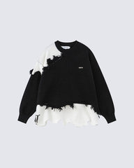 Lazy Irregular Tassel Sweater