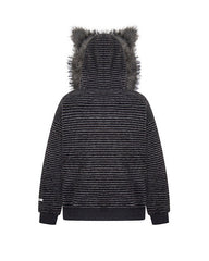 Autumn/Winter Striped Furry-Ear Hoodie