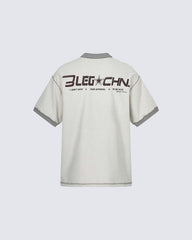 Vintage Number Print Contrast Trim T Shirt