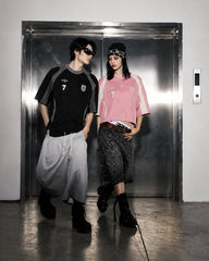 American Streetwear Color-Block Short Sleeve Tee