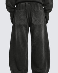 LOW SATURATION-Spring New Washed Zip Hem Sweatpants