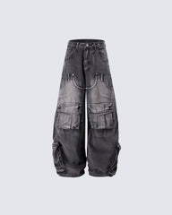 Distressed Wasteland Wide-Leg Bowie Jeans