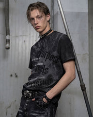Y2K Light Asian Slim Graphic Stretch Tee New