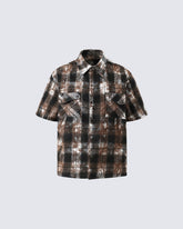 American Vintage Tie-Dye Plaid Shirt T