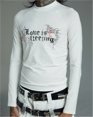 Gothic Graphic Long Sleeve Tee With Lettering