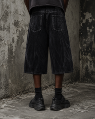 American-Style Distressed Denim Capri Pants