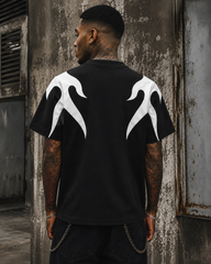 Abstract Flame Graphic Short Sleeve Top