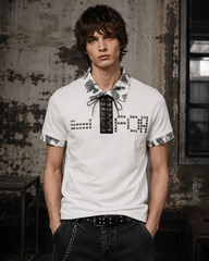 American Retro Leopard Print Metallic Stud Letter T-Shirt