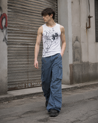 Cargo Zip Pocket Wide-Leg Pants